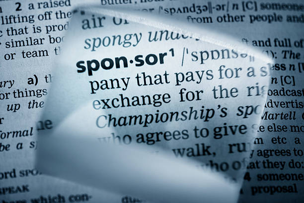 Definition "sponsor" stock photo