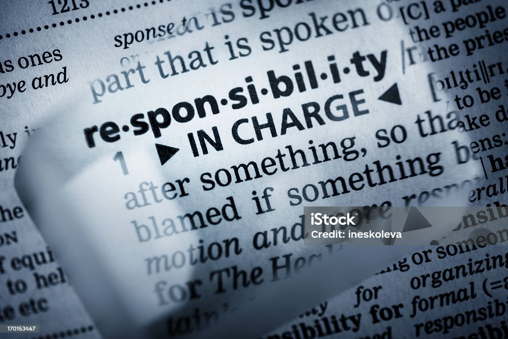 Definition "Verantwortung" - Lizenzfrei Bildschärfe Stock-Foto