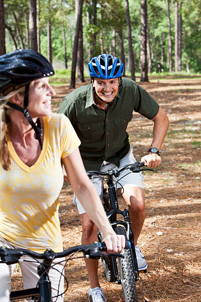 istock Mature couple riding bicycles 170153542