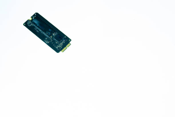 Photography of computer hard drive. Photo of ssd hard drive on white background with copy space. solid state disk photos stock pictures, royalty-free photos & images