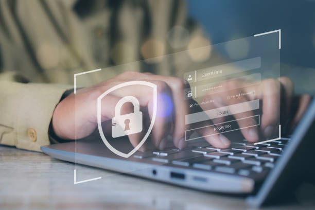 istock Cyber security and network protection with cybersecurity expert working. Lock icon and internet network security technology on secure access to protect server against cybercrime. 1701578544