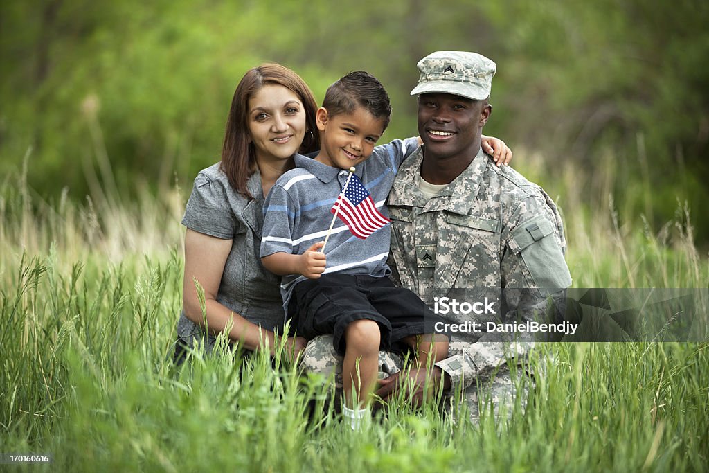 Real américaine famille de militaires - Photo de Armée libre de droits