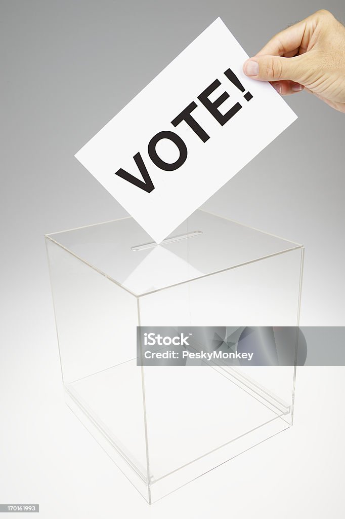 Voto! Mensagem no cartão de voto na Urna Eleitoral - Royalty-free 2012 Foto de stock