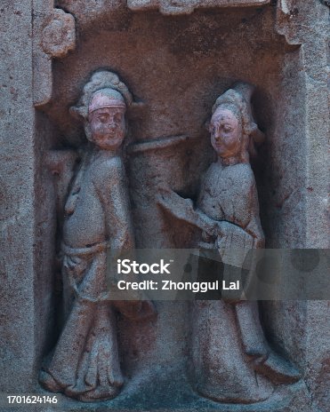 istock Chinese monuments, traditional ancient buildings, exquisite carvings 1701624146