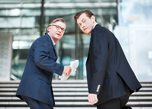 istock Businessmen walking up the stairs. 170162568