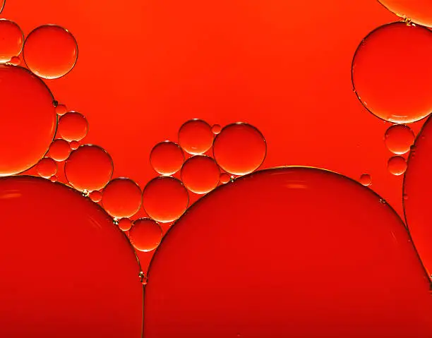 Photo of oil and water drops background