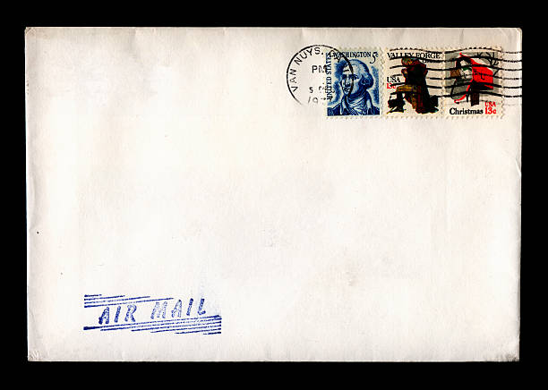California mail An envelope posted in Van Nuys, California in the USA in 1977. cent sign photos stock pictures, royalty-free photos & images
