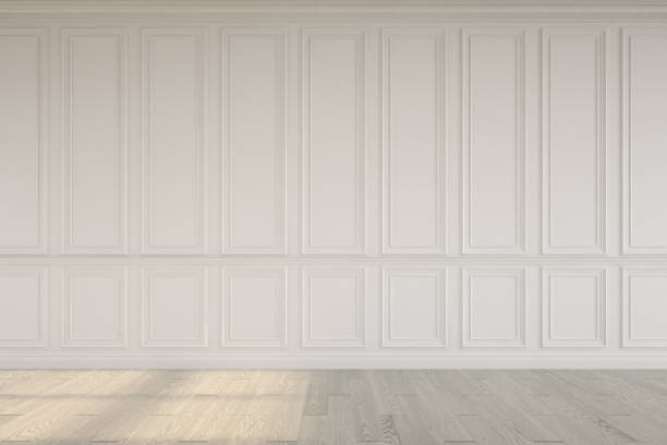 istock Mockup classic white wall interior. Floor white parquet 1701694601