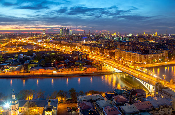 istock Beautiful Moscow skyline with night lights 170171444