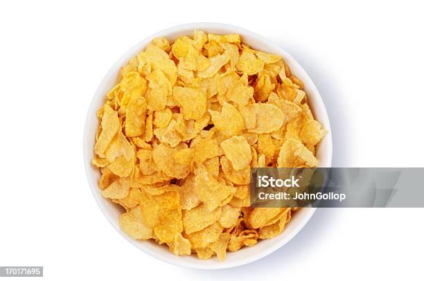Cornflakes Stockfoto und mehr Bilder von Frühstücksflocken - Frühstücksflocken, Cornflakes, Schüssel