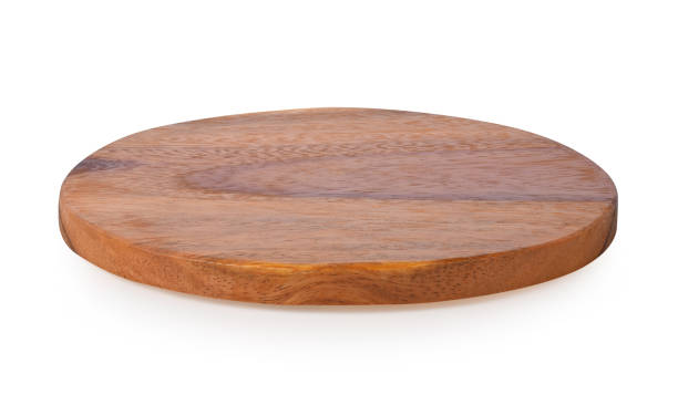 istock Circle wood tray on white background 1701720904