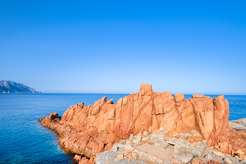 Rocce Rosse - Red Rocks of Arbatax, porphyry stacks with the characteristic red color located on the shoreline of the village