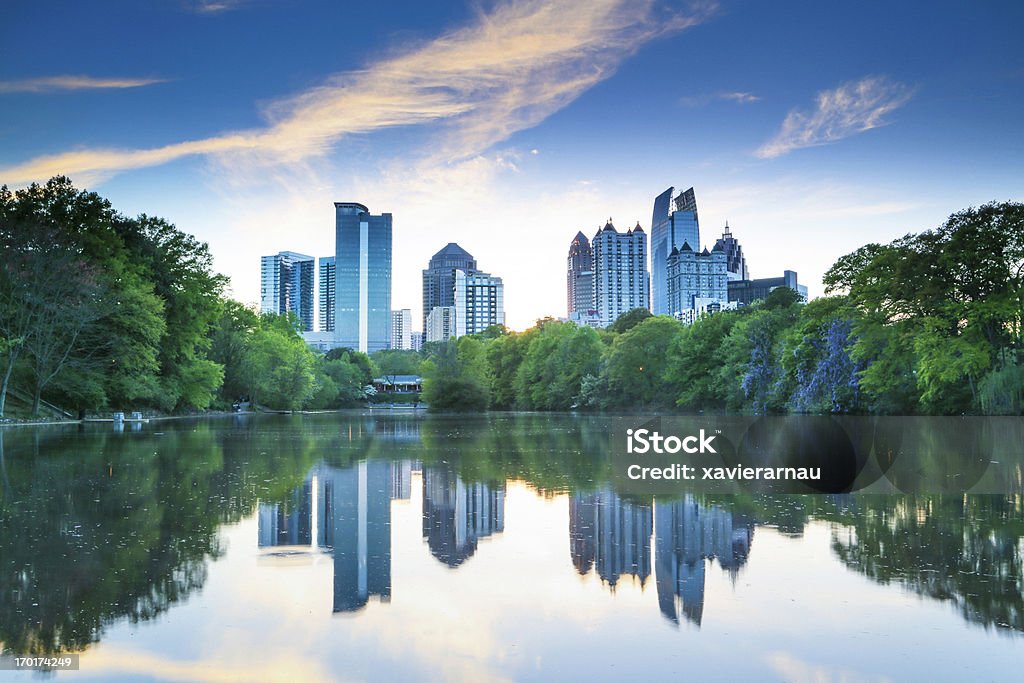 Piedmont Park Sunset in Piedmont Park - Atlanta . Atlanta - Georgia Stock Photo