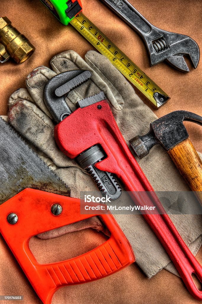 Herramientas de trabajo - Foto de stock de Cinta métrica libre de derechos