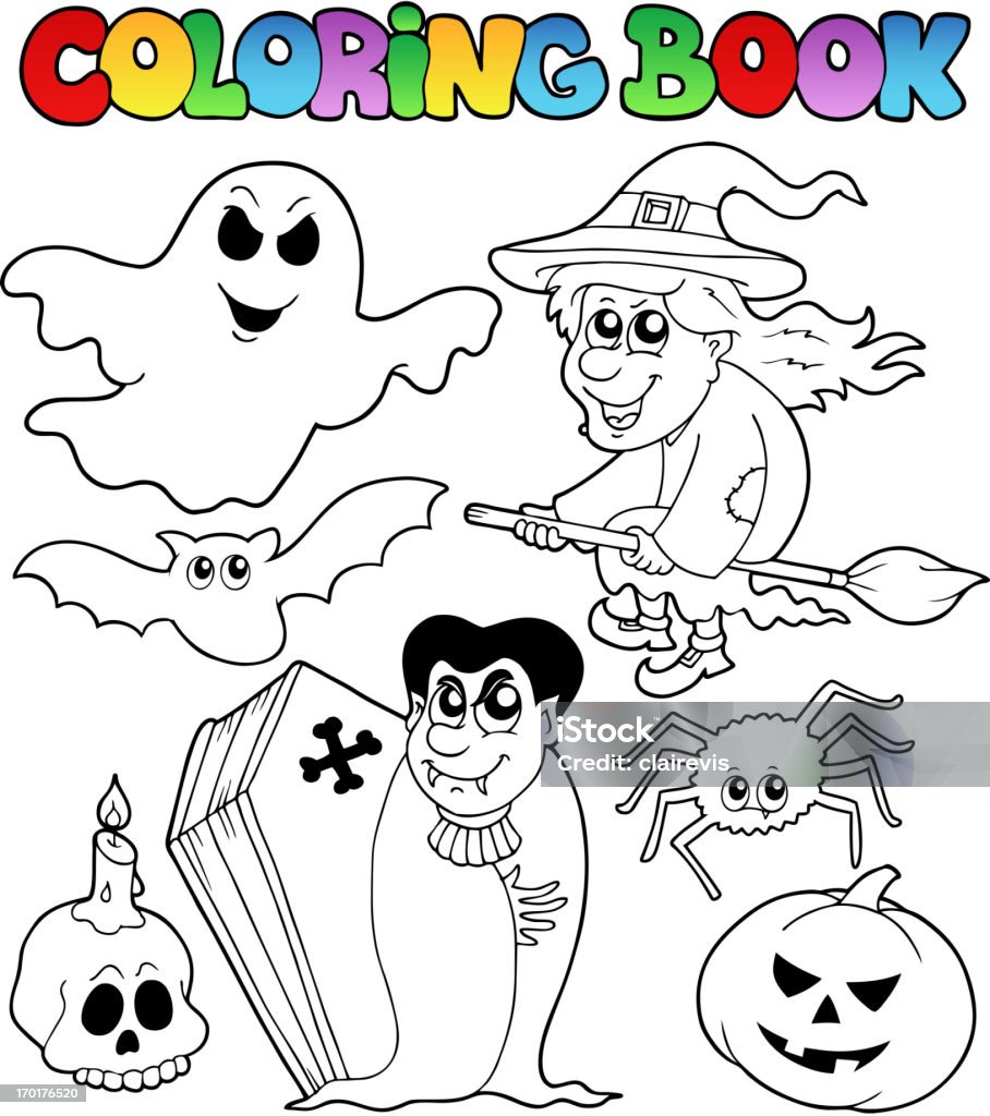 Coloring book Halloween topic 7 Coloring book Halloween topic 7 - vector illustration. Coloring Book Page - Illlustration Technique stock vector