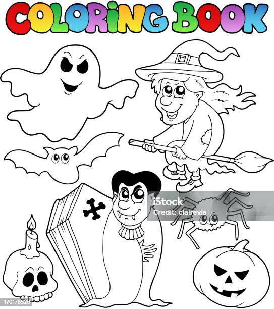 Coloring Book Halloween Topic 7 Stock Illustration - Download Image Now - Coloring Book Page - Illlustration Technique, Halloween, October