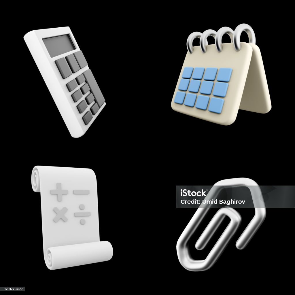 Foto de Calculadora De Renderização 3d Calendário Adicionar Subtrair