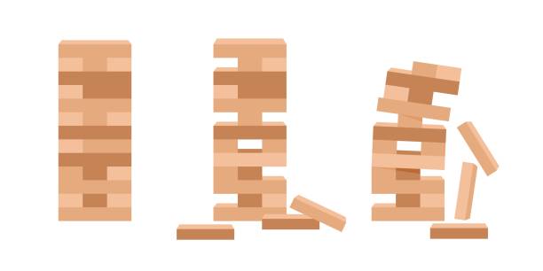 игры башня для детей икона в плоском стиле. векторная иллюстрация головоломки из деревянных блоков на изолированном фоне. бизнес-концепция - wood toy block tower stock illustrations