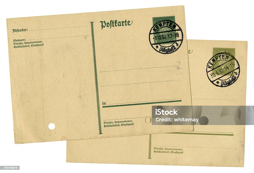 Alte deutsche Postkarten von den 1930 er Jahren - Lizenzfrei Deutschland Stock-Foto