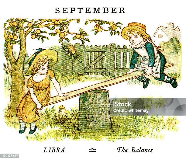 Wrzesieńkate Greenaway 1884 - Stockowe grafiki wektorowe i więcej obrazów Chłopcy - Chłopcy, Dziewczyny, Ilustracja