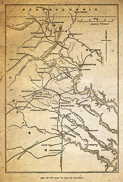 istock Map of the American civil war in Virginia 170179201