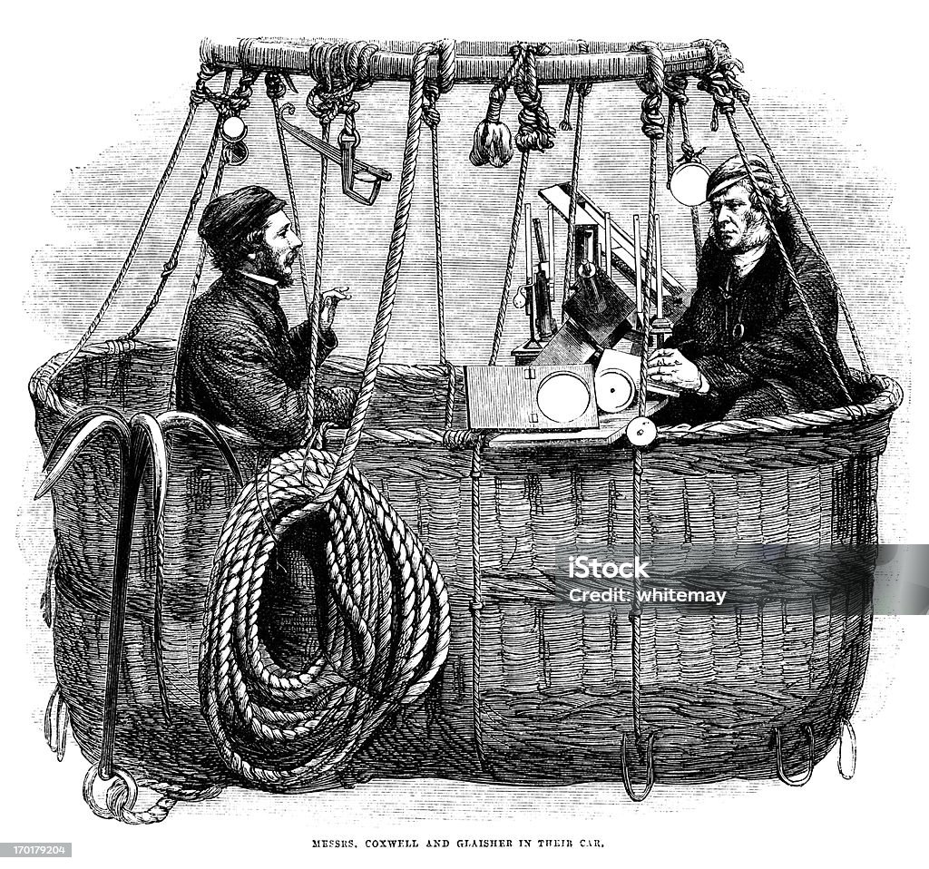 Coxwell y Glaisher en sus globos aerostáticos de - Ilustración de stock de Anticuado libre de derechos