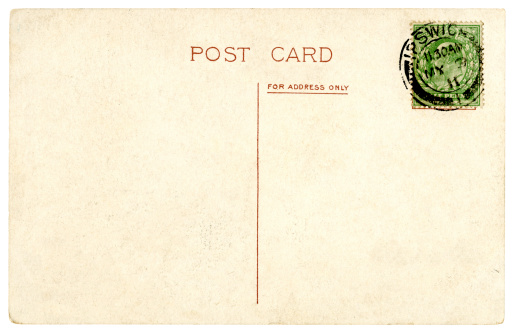A blank postcard posted in Ipswich, Suffolk, in 1911. The postage stamp bears the portrait of King Edward VII, who died in 1910.
