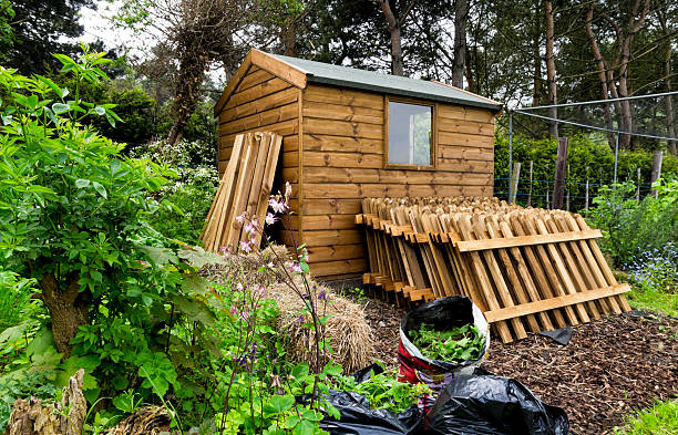 Wooden blue summer house in my garden - I am waiting for summer !!!