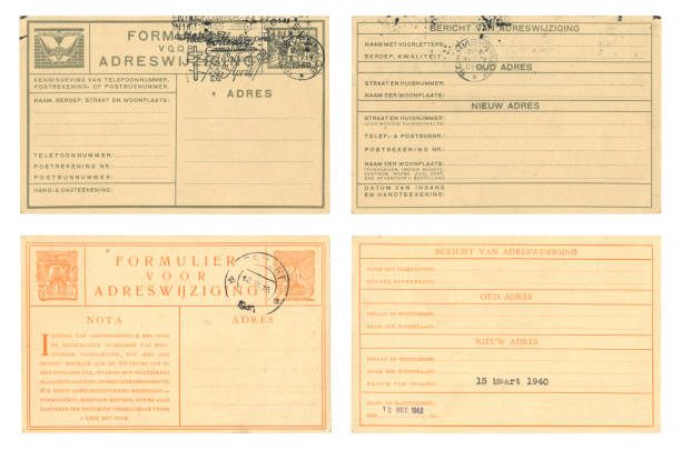 dos ww2 cambio de dirección tarjetas de los países bajos - 1940 fotografías e imágenes de stock