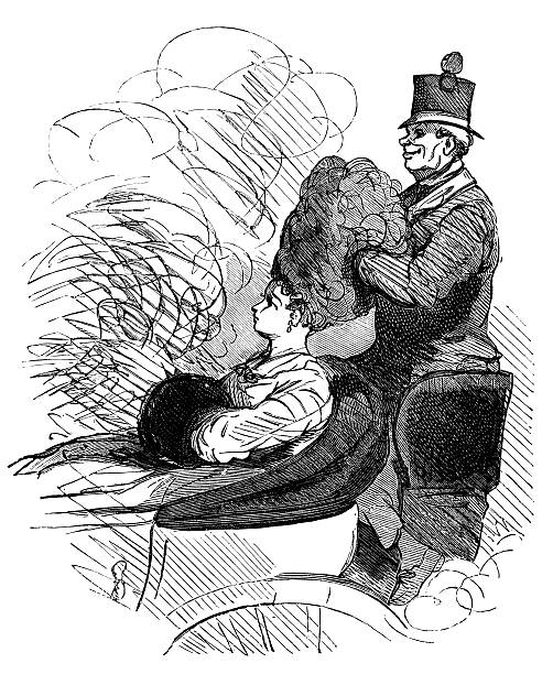 Cabriolet 'Tiger' keeping his hands warm in winter This groom has found a good way of keeping his hands warm on a chilly day by immersing them in a fashionably-coiffed lady's up-do. One of a series of cartoons about elaborate hairstyles from "Almanach Pour Rire, 1870" a French almanack published in Paris by Pagnerre in 1869, containing humorous sketches and useful facts. This particular edition (the 21st year) would have appeared shortly before the start of the Franco-Prussian War. woman beehive stock illustrations