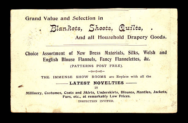 istock Advertising card from a draper's shop 170180686