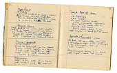 Pages from a handwritten recipe book
