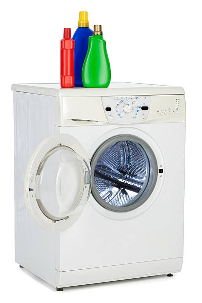 máquina de lavado - liquid soap blue plastic textile fotografías e imágenes de stock