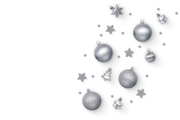 istock Christmas decorations elements on white background. New year concept. Flat lay. 1701843522