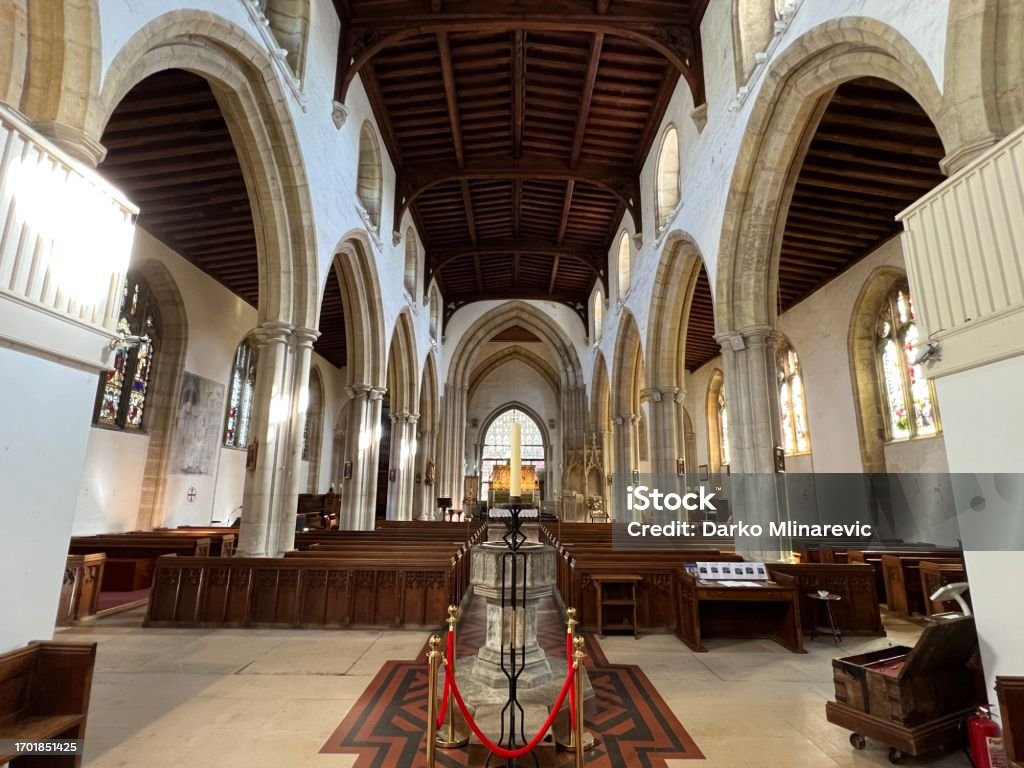 Church of Saint Nicholas Interior of the Church of Saint Nicholas in Arundel, England Anglican Stock Photo