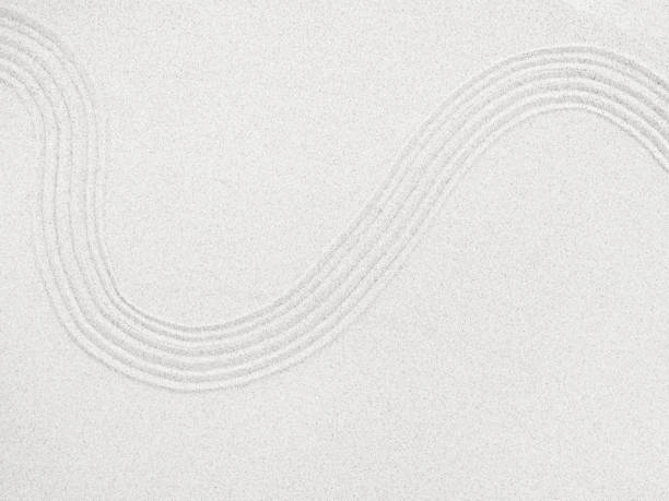 istock Zen White Sand Garden Background Texture Pattern Circle Line Japanese Abstract Wave Nature Spa Zen Garden Grey Beach Top View Space, Concept Harmony Wellness Balance Meditation Lifestyle Yang 1701870017