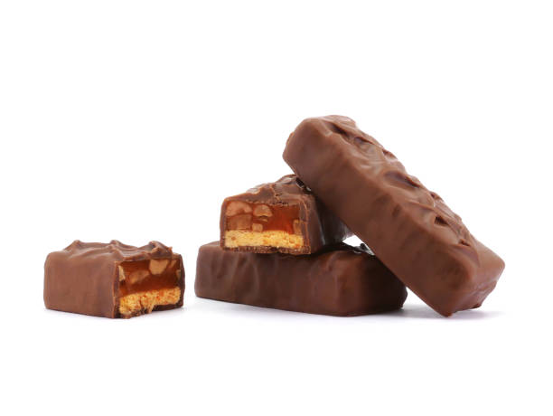 istock Chocolate bar isolated on white background. Delicious chocolate and caramel bar. 1701870051