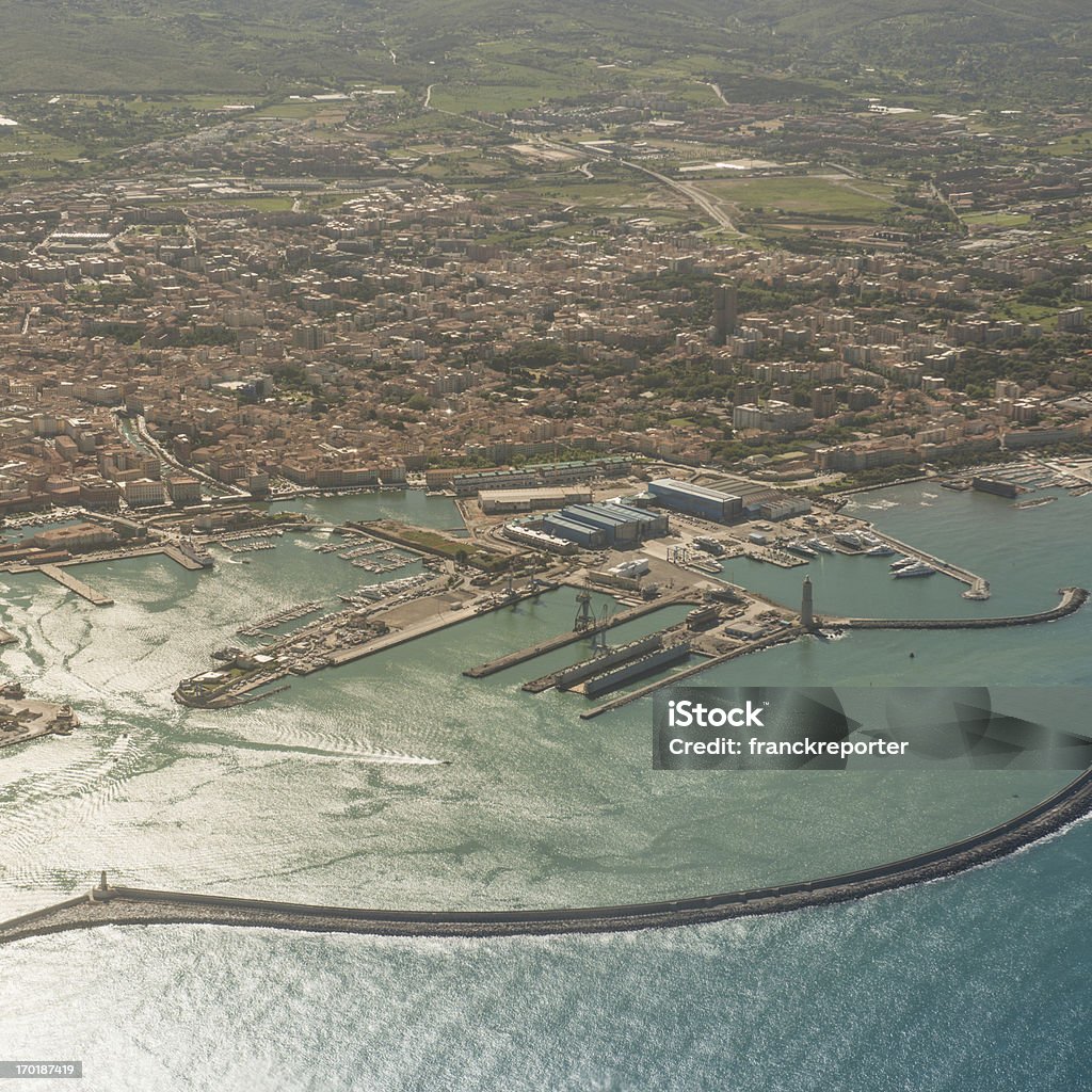 Livorno Küste, Luftaufnahme - Lizenzfrei Satellitenaufnahme Stock-Foto
