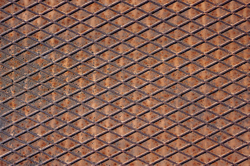 rusty iron of old window and metal shape background