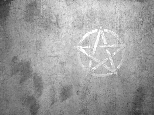 symbol star on grunge concrete texture background. Painted star.