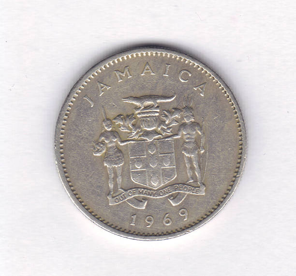 istock Numismatic Coin: 1969 Jamaica 10 Cents Alligator Atop Shield 170189475
