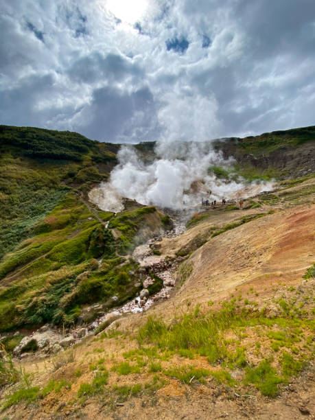 istock A dense white cloud descended into a gorge in the mountains 1701896852