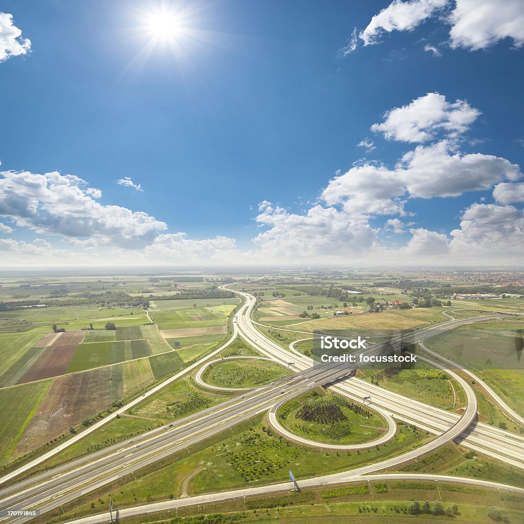 Luftbild des highway in Ungarn - Lizenzfrei Fernverkehr Stock-Foto