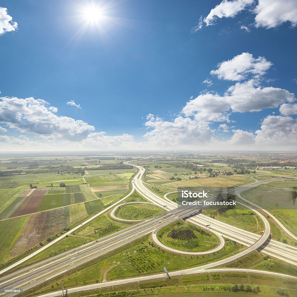 Vista aérea de la autopista en Hungría - Foto de stock de Hungría libre de derechos