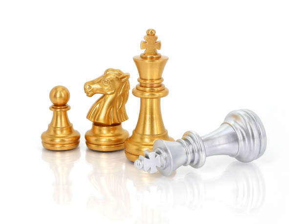 istock Golden chess group isolated on white background. Business strategy brainstorm. Teamwork Concepts. 1701934817