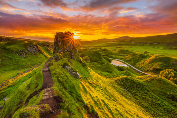 istock Sunset with Castle Ewen on the Isle of Skye 1701938785