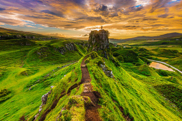 Castle Ewen in the evening at sunset in summer