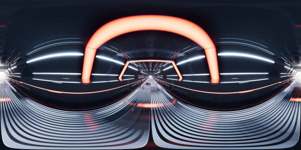 istock Dark tunnel with 360-degree seamless panoramic view. 3d rendering. 1701951206