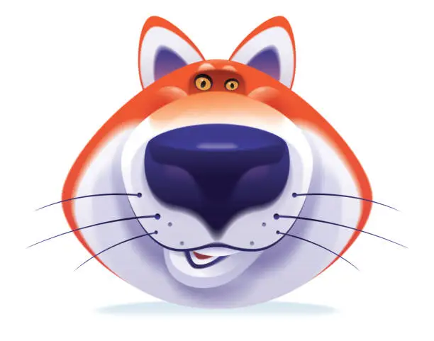 Vector illustration of funny fox head icon