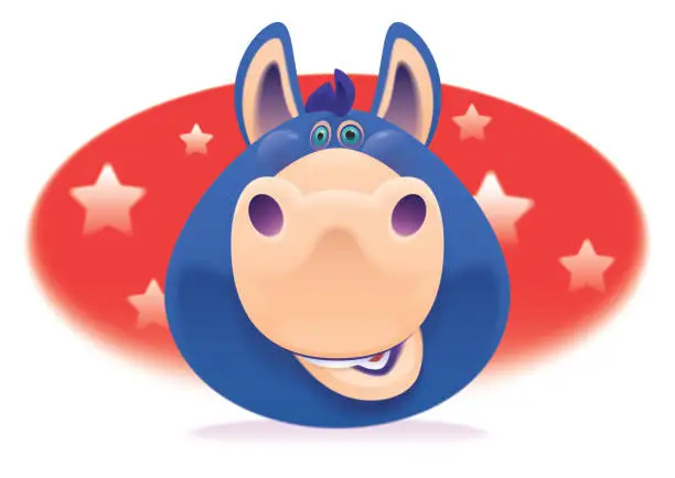 Vector illustration of funny donkey head icon